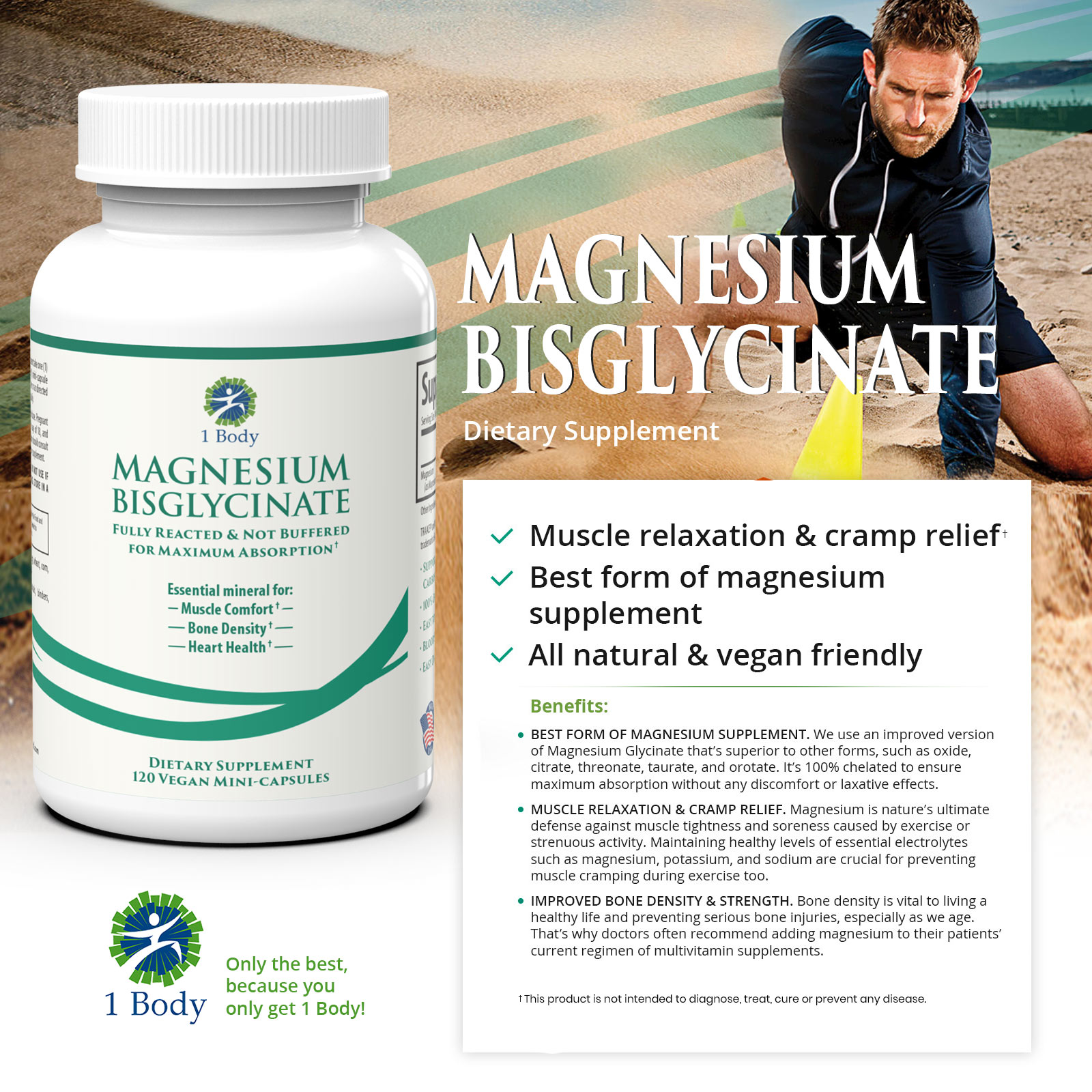 Magnesium Bisglycinate Reduce Muscle Cramps & Improve Sleep, Dietary
